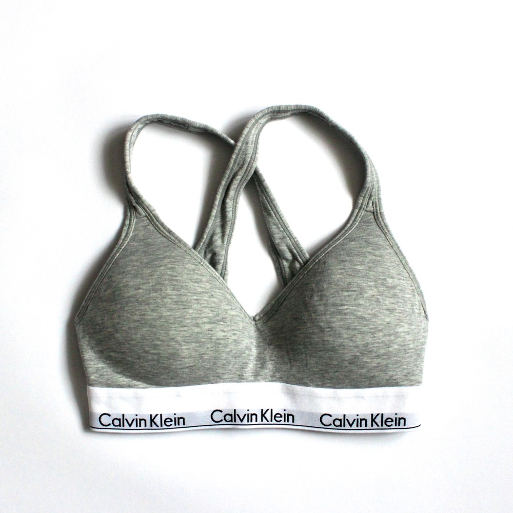 Calvin Klein Gray Modern Cotton Padded Bralette